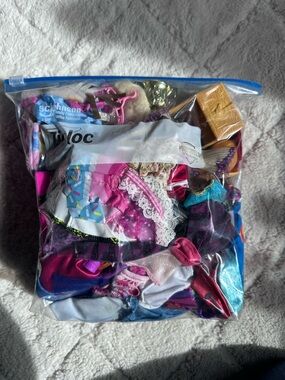 Barbie | Gallon zip Lock Bag Of Barbie & Ken Clothes and accessories